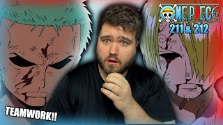 Zoro amp Sanji VS Foxy  One Piece Episode 211 amp 212 REACTION [upl. by Elisabetta]