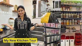 My New Kitchen Tour  किचनची सुबक मांडणी  Rental friendly Kitchen Organisation ideas  किचन टूर [upl. by Bui]