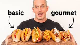 5 Hot Dogs From Basic To Gourmet  Level Up Your Party Food [upl. by Hakan]