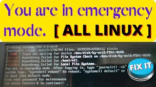 You are in Emergency Mode  Welcome to Emergency Mode Ubuntu  Turn Off Emergency Mode in Kali Linux [upl. by Austine537]