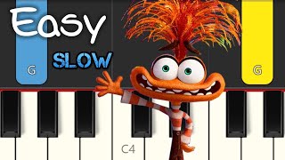 INSIDE OUT 2  Bundle of Joy  EASY PIANO TUTORIAL  SLOW [upl. by Anelahs820]