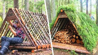 Building Simple Shed in the Woods [upl. by Oninrutas]