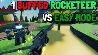 Can 1 Buffed Rocketeer SOLO Easy Mode  Roblox Tower Defense Simulator TDS [upl. by Cosma]