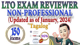 LTO EXAM REVIEWER FOR NONPROFESSIONAL TAGALOG UPDATED AS OF JANUARY 2024 [upl. by Malvina]