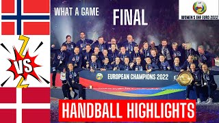 Denmark Vs Norway handball Highlights Final Womens EURO 2022 [upl. by Elimac]