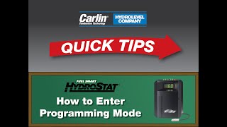 Carlin amp Hydrolevel Quick Tips  Fuel Smart Hydrostat How to Enter Programming Mode [upl. by Hareema586]