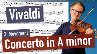 Vivaldi Concerto in A minor 3 Movement Op 3 No 6  Violin Sheet Music  Piano Accompaniment [upl. by Ecnerewal]