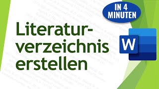 Literaturverzeichnis in Word erstellen  Abschlussarbeiten schreiben 07 [upl. by Ylac]