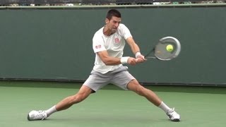 Novak Djokovic Backhand in Super Slow Motion  BNP Paribas Open 2013 [upl. by Verbenia892]