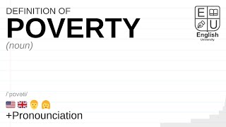 POVERTY meaning definition amp pronunciation  What is POVERTY  How to say POVERTY [upl. by Reffotsirk]