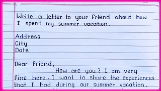 Write a letter to your friend about Summer Vacation  Letter Writing in English [upl. by Anitsyrk]