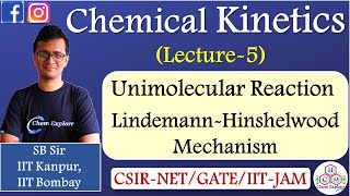 Unimolecular Reaction  LindemannHinshelwood Mechanism  Chemical Kinetics L5  CSIRNETGATEJAM [upl. by Draude463]