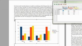 31 Diagramm mit eigenen Werten einfügen  OpenOffice  LibreOffice Writer [upl. by Aicilihp770]