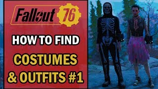 Fallout 76  Outfit Guide 1  Clown Outfit  Skull amp Skeleton Costume  Ratty Skirt  Skii Outfit [upl. by Alban94]