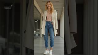 2024 Autumn fall street fashions  oversized blazer amp rolledup jeans styles outfits [upl. by Aynat]