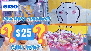 How many Chiikawa prizes can I win with 25 at GiGO Japan [upl. by Keldah]