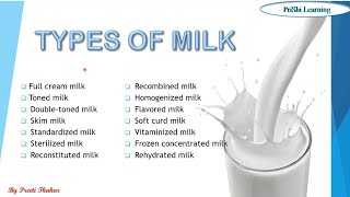 Special Types of Milk  Dairy Technology dairyscience education fso [upl. by Hashum]