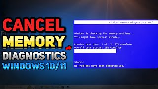 How to Cancel a Windows Memory Diagnostics Windows 1011 Tutorial [upl. by Remos]