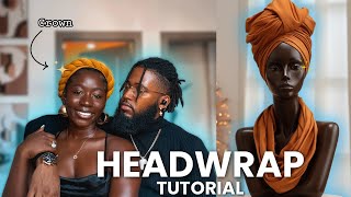 Headwraps tutorial  Natural Hair tip date night fit GRWM Kristline [upl. by Pierrepont]