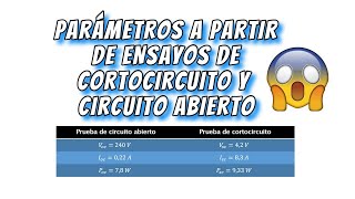 Parámetros en el transformador real  ensayo de cortocircuito y circuito abierto [upl. by Woodman377]