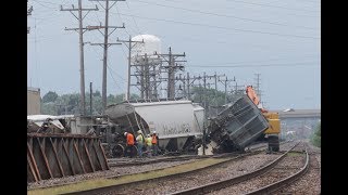 Union Pacific Derailment Cleanup at Butler Yard 82118 With UP Work Train [upl. by Rao]