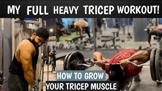 My Complete Full Heavy TRICEPS Workout How To Grow Your Bigger TRICEPS Workout  Aamir fitness club [upl. by Sarita]