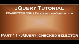 jQuery checked selector [upl. by Oletta10]