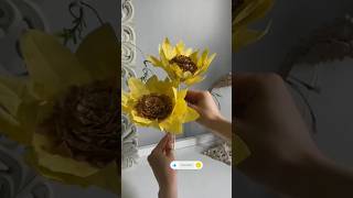 Diy tissue paper sunflower bouquetdiy craftvedio craft art [upl. by Joell]