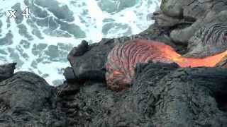 spectacle fantastique à Hawaii  la lave se jette à la mer [upl. by Lisan125]