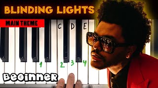 Blinding lights  Weekend  EASY Piano Tutorial for BEGINNER [upl. by Ierdna916]