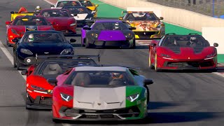 Ferrari J50 vs Lamborghini Aventador SVJ Amazing End Battle [upl. by Ferren]