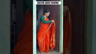 Nauvari kastha saree draping tutorial  Brahmin Nauvari saree  saree nauvari shorts krishna [upl. by Bonnee34]