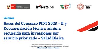 DGPMI Bases del Concurso FIDT 2023 II y documentación técnica mínima obligatoria  Salud Básica [upl. by Lad89]