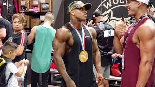 Brandon Hendrickson 2018 Olympia Physique Champ after winning [upl. by Nylarad]