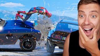 Reacting To SPIDERMAN CRASHES Ragdoll in GTA 5 [upl. by Screens]