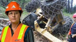 Logging Accident Operator Dies in Skidder Rollover [upl. by Neerbas]