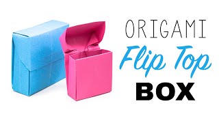 Origami Flip Top Box Tutorial  DIY  Paper Kawaii [upl. by Lamson]