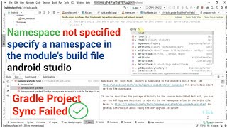 Namespace not specified specify a namespace in the modules build file android studio [upl. by Anitsrik]