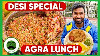 Desi Special Agra Lunch Street Food With Veggie Paaji [upl. by Corder]