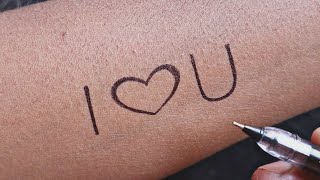 I❤️U convert in tattoo  how to make simple tattoo [upl. by Ellemac]