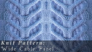 Wide Cable Panel  Pattern  Knit [upl. by Yasibit]