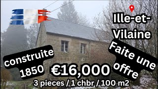 ENG SUB Bretagne  € 16000  Maison grange 3 pieces 1 chambre 100 m2 [upl. by Nala]