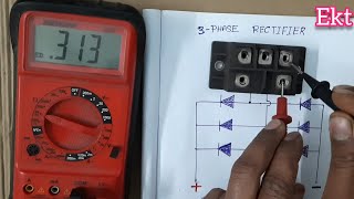 How to check 3phase Rectifier with multimeter [upl. by Notterb]