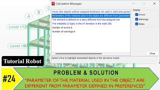 Robot Structural Analysis 24 Parameter Of The Material Used In The Object Are Different [upl. by Calvo455]