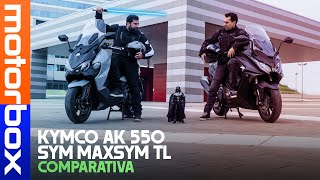 KYMCO AK 550 vs SYM Maxsym TL  MEGLIO del TMAX [upl. by Adnawuj897]