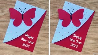 Easy New Year Greeting Card 2023  New Year 2023 Card  Handmade Card for New Year 2023 [upl. by Ria]