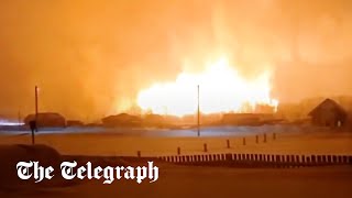 Explosion hits pipeline in remote Russian region [upl. by Feirahs]