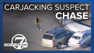 RAW VIDEO Entire high speed chase of carjacking suspect through Denver metro area [upl. by Tloc913]