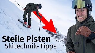 Skifahren lernen Steile Pisten fahren  SkiTechnik amp Tipps [upl. by Smukler]