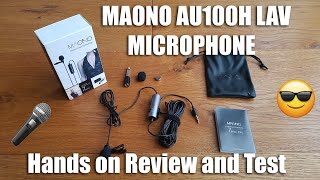 MAONO AU100 Lavalier Microphone with Omnidirectional Condenser Unboxing and Review [upl. by Fabian]